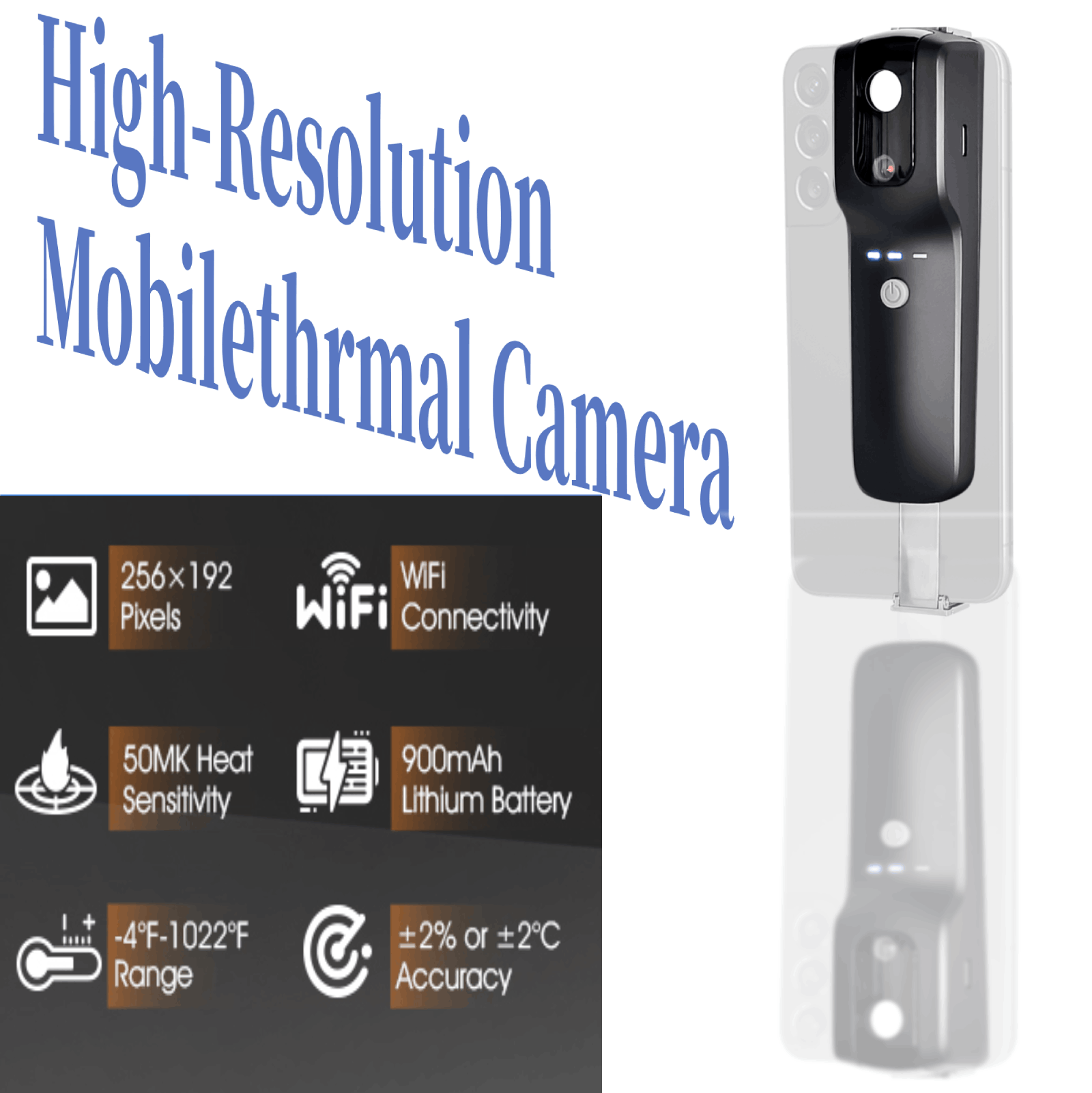 HP951A 256x192 WiFi Термокамер – обзор и цена Thermal Imaging Camera 256X192